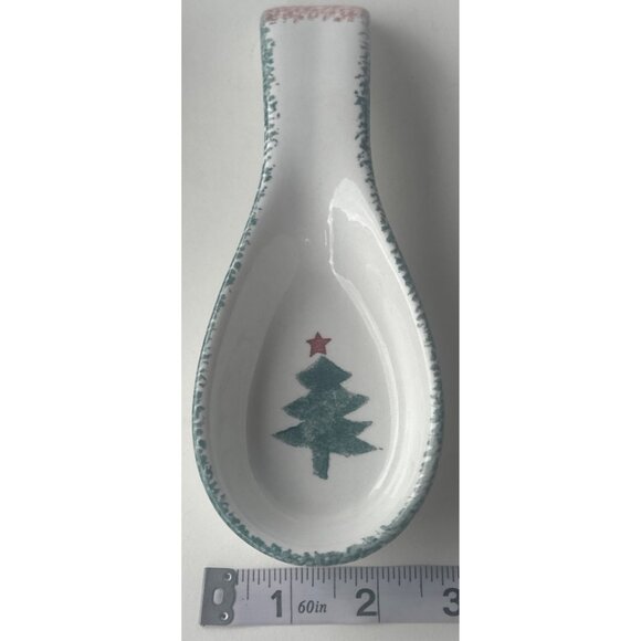 Ceramic Winter Holidays Christmas Tree Napkin Holder and Spoon Holder (READ) - Picture 12 of 16